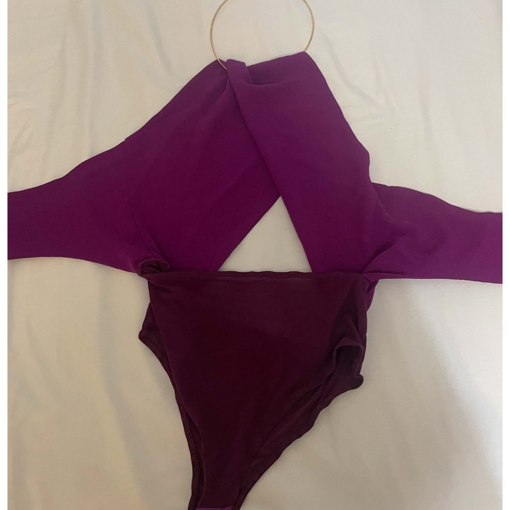 Sexy Dark Magenta halter bodysuit